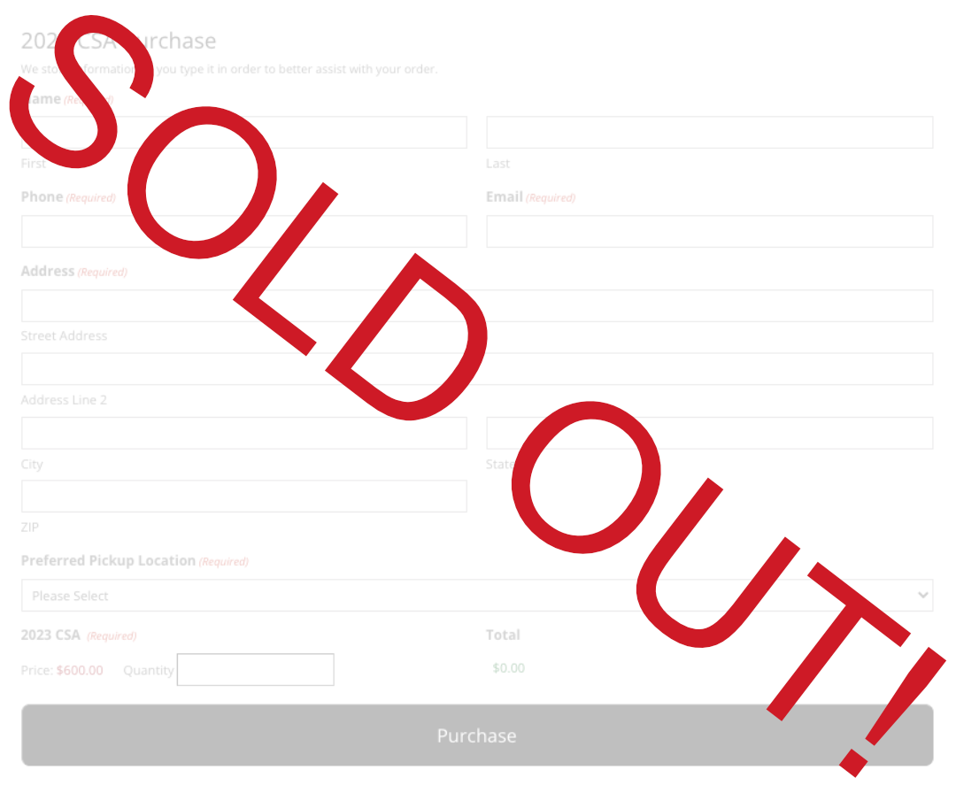 CSA 2023 Shares are sold out